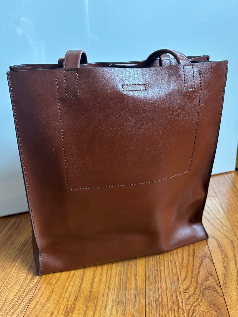Banana Republic Brown Leather Satchel Tote Bag - Picture 2 of 9